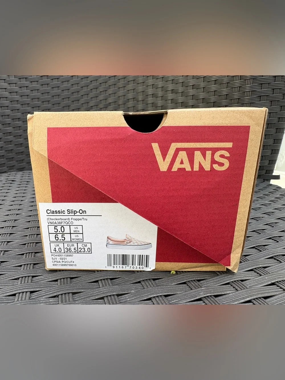 Vans Slip-On Checkerboard Sneakers - Frappe/Tru BRAND NEW - Picture 3 of 3